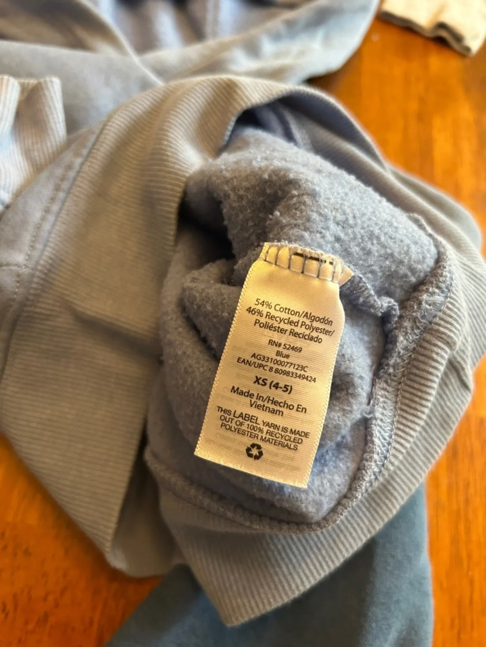 Girls Cropped Hoodie Set Size XS 4-5 Gray Blue Cozy Athleisure